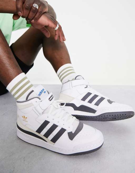 heden Onderdrukking Doe herleven adidas Originals Forum mid sneakers in white and gray | ASOS