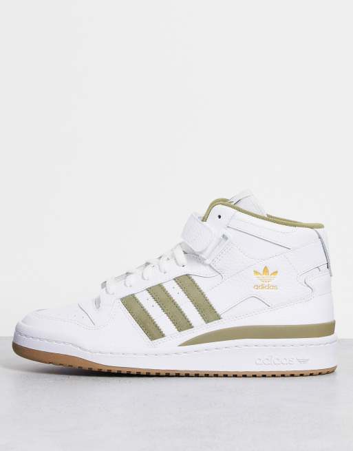 adidas forum mid green and white