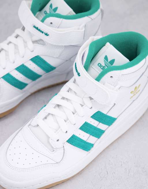 adidas gazelle silver green womens Adidas Forum Mid Big Kids' Shoes White-Orbit Green