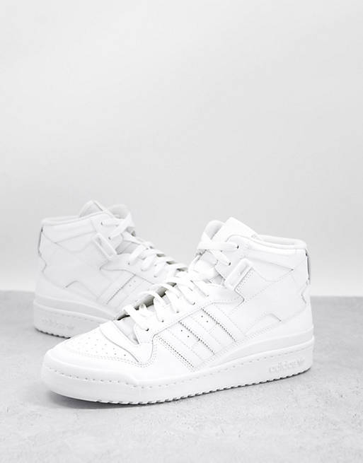 adidas Originals Forum mid trainers in triple white