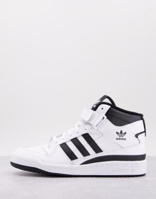 adidas Originals Forum Mid trainers in white and black - ASOS Price Checker