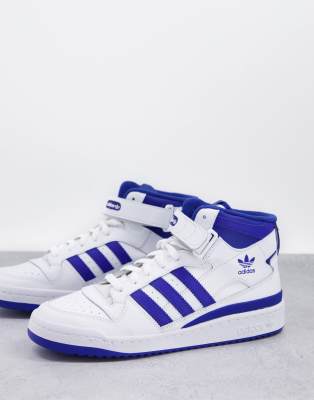 Adidas blue sale white shoes