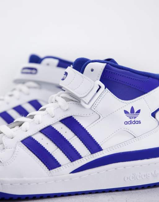 Blue and white adidas store basketball shoes