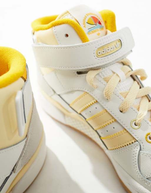 adidas Originals Forum Mid trainers in white yellow ASOS