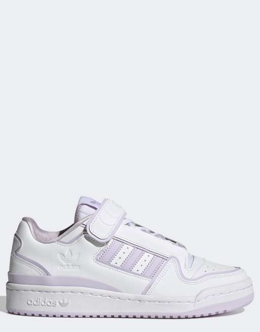 adidas Originals Forum Plus trainers in white with purple detail | ASOS
