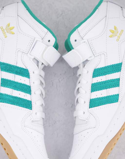 adidas Originals - Forum - Sneakers alte bianche con righe verdi لنس مي اخضر adidas Originals - Forum - Sneakers alte bianche con righe verdi لنس مي اخضر