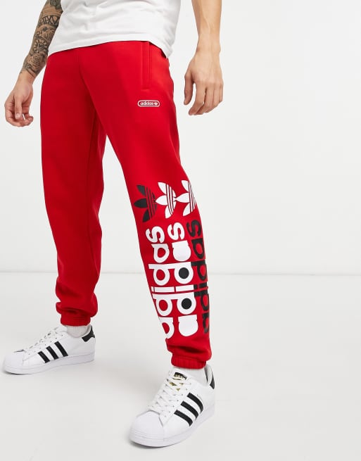 bright red sweatpants