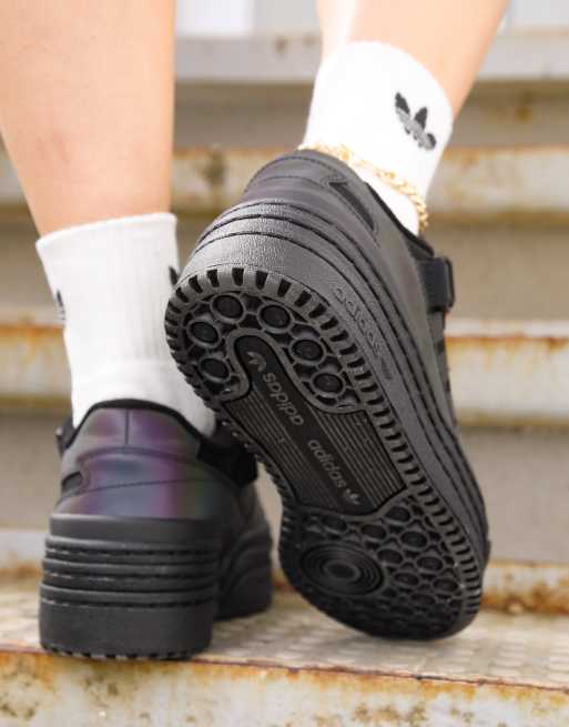 adidas Originals Forum Triple Sneakers con plateau nere con dettagli riflettenti ASOS