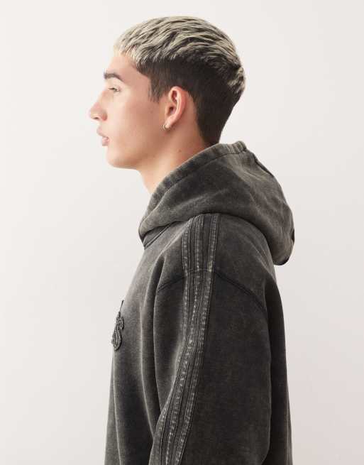 adidas Originals - Forvasket sort hættetrøje, 4 af 5