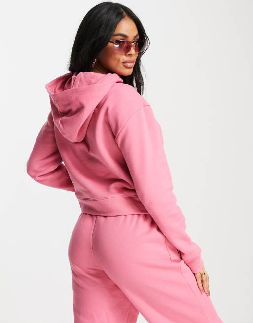 Adidas originals trefoil hot sale hoodie pink