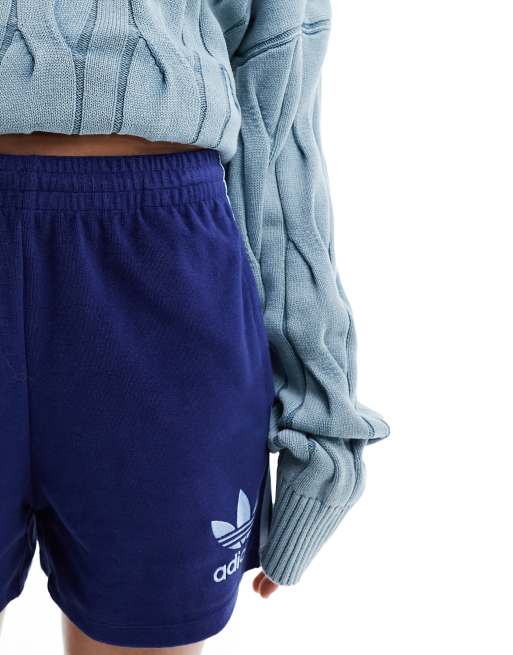 adidas Originals Frottee Shorts in Marineblau und Babyblau ASOS