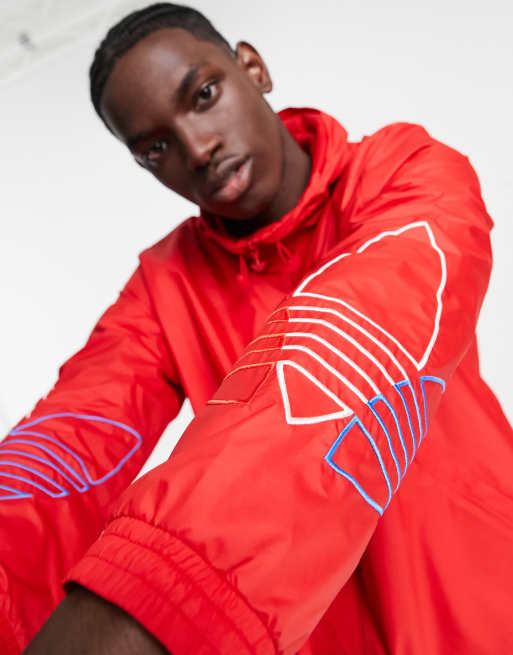 Adidas windbreaker hot sale jacket red