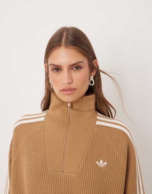 adidas Originals funnel neck sweat in beige | ASOS