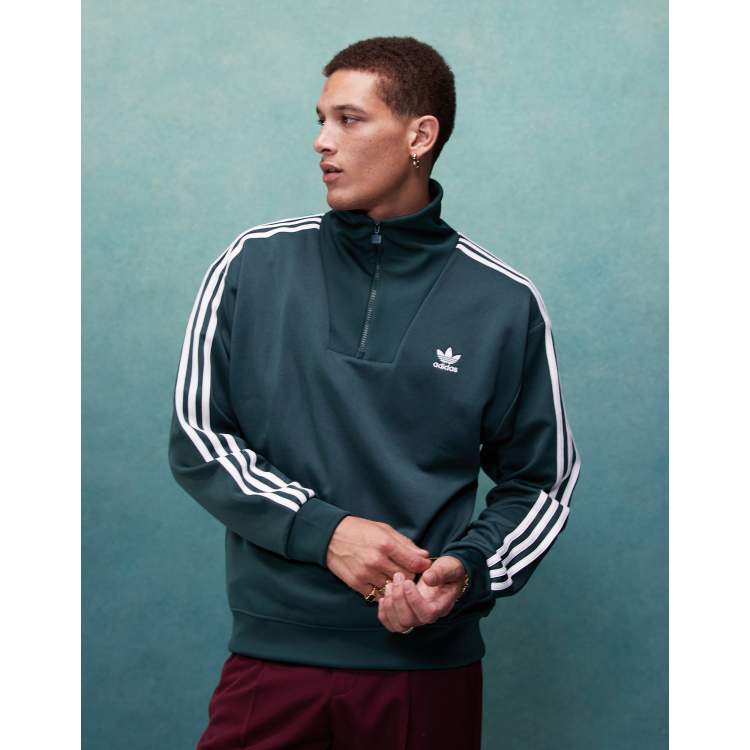 adidas Originals funnel neck track top in mineral green | ASOS