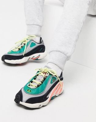 adidas originals solution sneaker in gray and orange