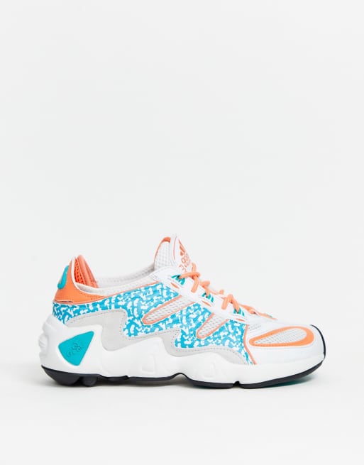 Aqua and orange sneakers sale