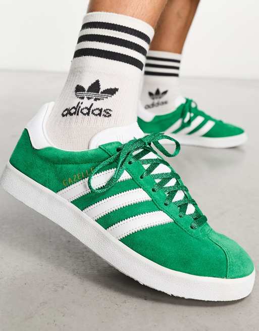 adidas Originals Gazelle 85 sneakers in green and white