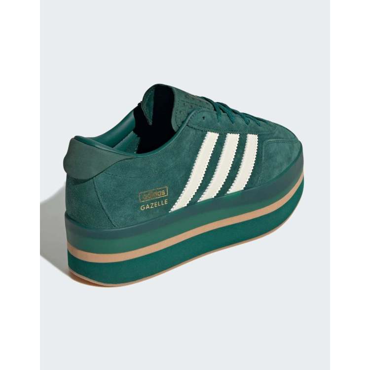 adidas gazelle silver green womens ADIDAS GAZELLE INDOOR WOMEN'S WHITE COLLEGIATE GREEN – BLENDS main image 0