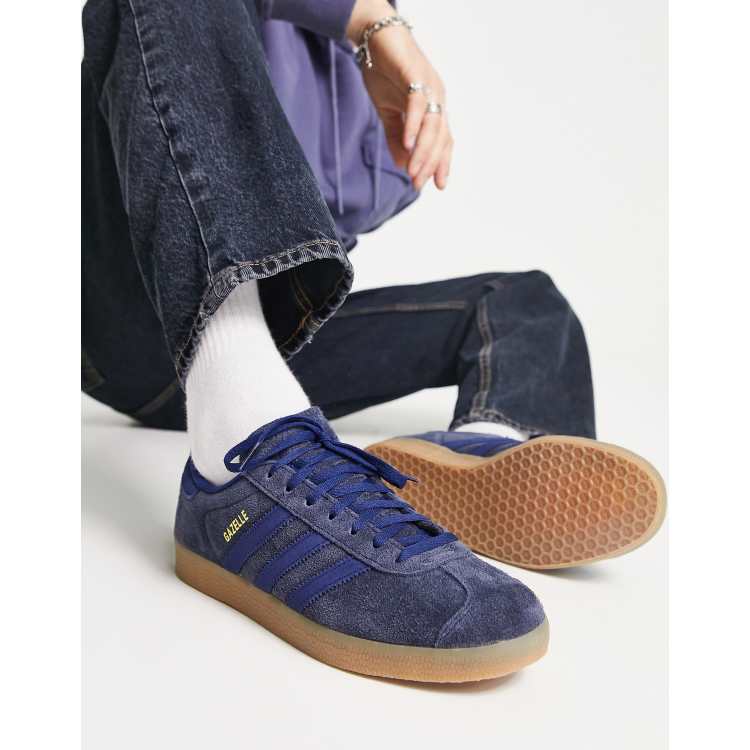 adidas Originals Gazelle Baskets avec semelle en caoutchouc Bleu marine