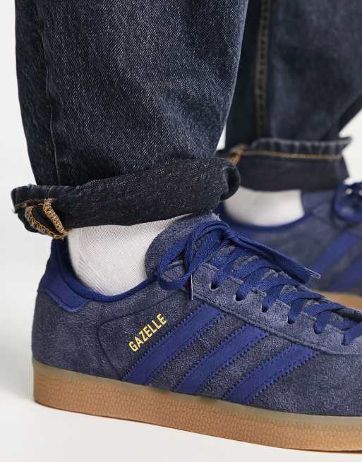 adidas Originals Gazelle Baskets avec semelle en caoutchouc Bleu marine