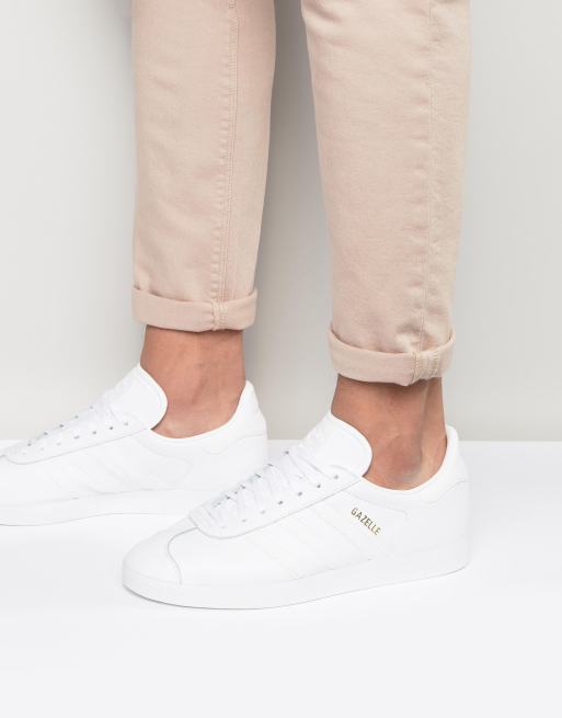 Adidas cheap gazelles blanches