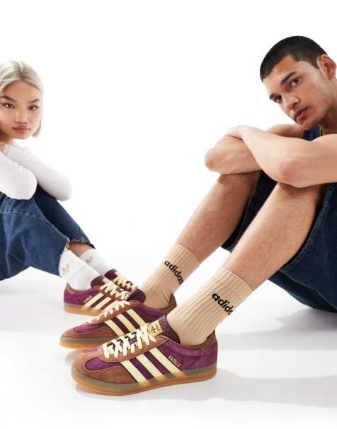 adidas Originals - Gazelle - Baskets d'intérieur avec semelle en caoutchouc - Bordeaux et jaune - view 1