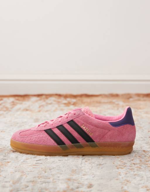 adidas Originals Gazelle Baskets d interieur avec semelle en caoutchouc Rose et noir