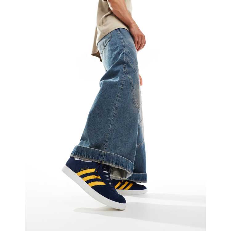 adidas Originals Gazelle Baskets Jaune bleu marine ASOS