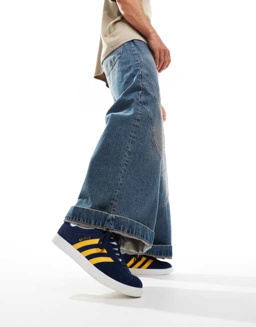 adidas Originals - Gazelle - Baskets - Jaune/bleu marine