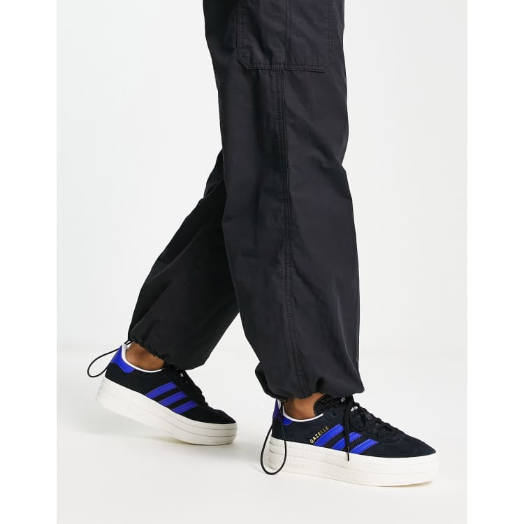 adidas Originals Gazelle Bold Baskets plateforme Noir et bleu marine