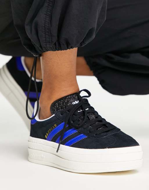 adidas Originals Gazelle Bold Baskets plateforme Noir et bleu marine