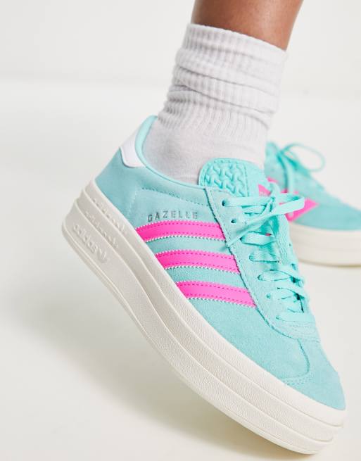 Adidas gazelle bleu clearance rose