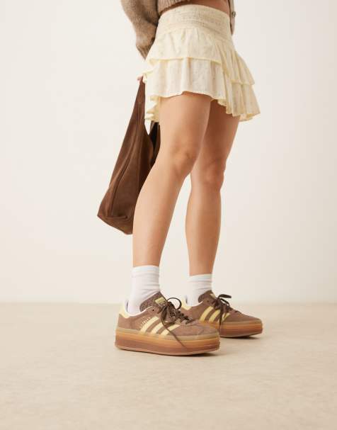 adidas Originals - Gazelle Bold - Baskets à semelle plateforme - Marron et jaune - view 1