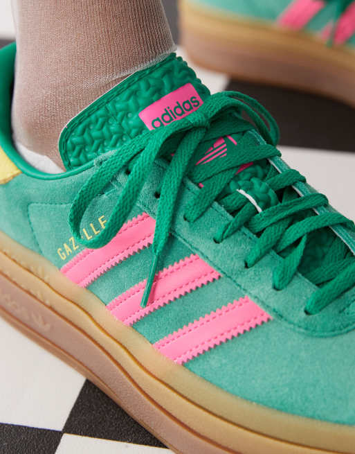 Bleu Vans Verte Et Rose Adidas Originals Gazelle Bold Baskets à Semelle  Plateforme