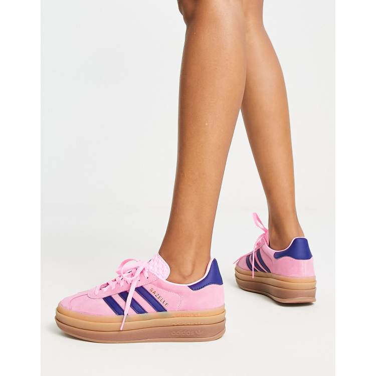 adidas Originals Gazelle Bold Baskets avec semelle plateforme en caoutchouc Rose