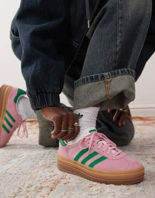 adidas Originals - Gazelle Bold - Baskets - Rose pastel/vert | ASOS