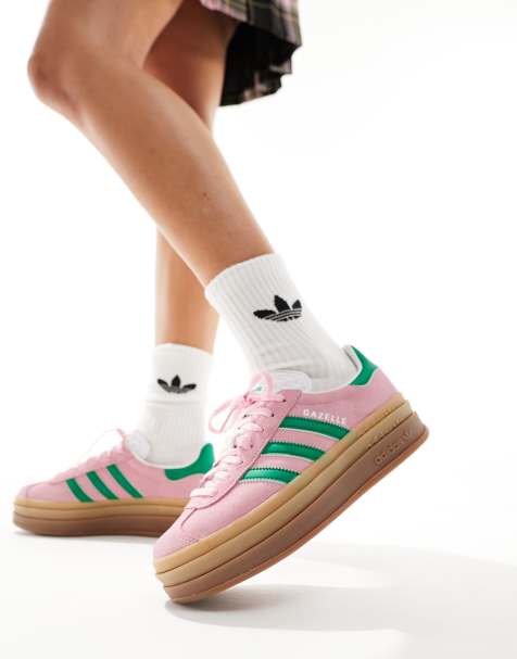 adidas Originals - Gazelle Bold - Baskets - Rose pastel/vert - view 1
