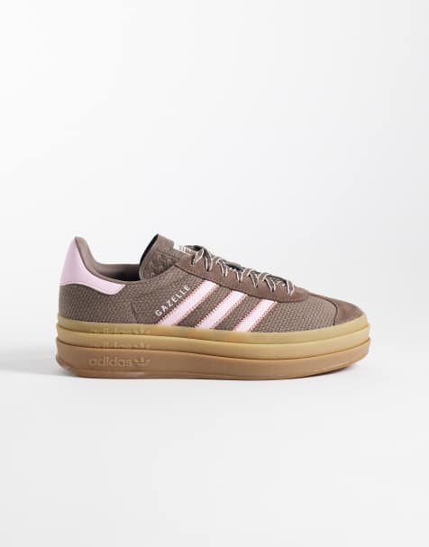 adidas Originals – Gazelle Bold – Bruna och rosa sneakers - view 1