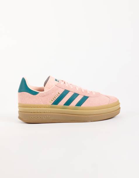 adidas Originals Gazelle Bold buty sportowe w kolorze koralowym i ciemnozielonym - view 1