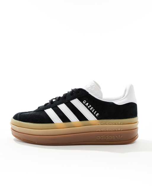 adidas Originals Gazelle Bold gum sole sneakers in black