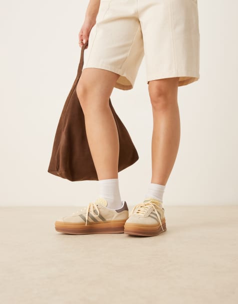 adidas Originals – Gazelle Bold – Kremowo-srebrne buty sportowe - view 1