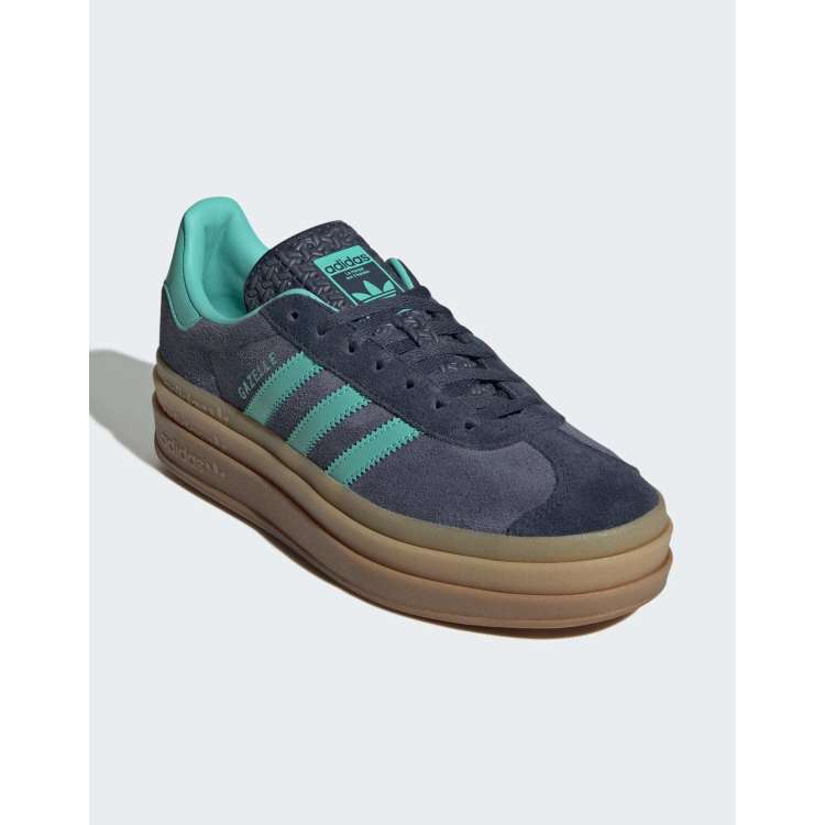 adidas gazelle silver green womens Women's Adidas Gazelle Indoor Shoes - Ash Green/Cloud White/Gum main image 1