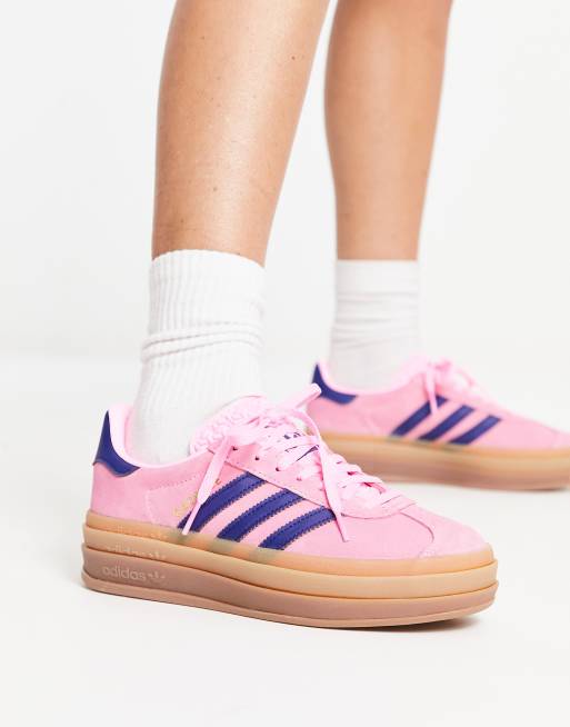 Womens adidas gazelle navy and clearance pink