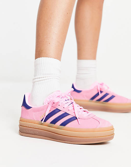 adidas Originals Gazelle Bold platform sneakers in pink with gum sole | ASOS