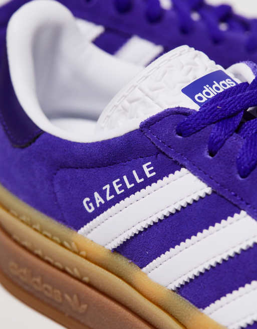adidas gazelle silver green womens adidas Gazelle Bold Shoes - Women's - Purple / Wonder White / Gold