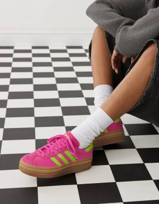  Gazelle Bold platform trainers  and green