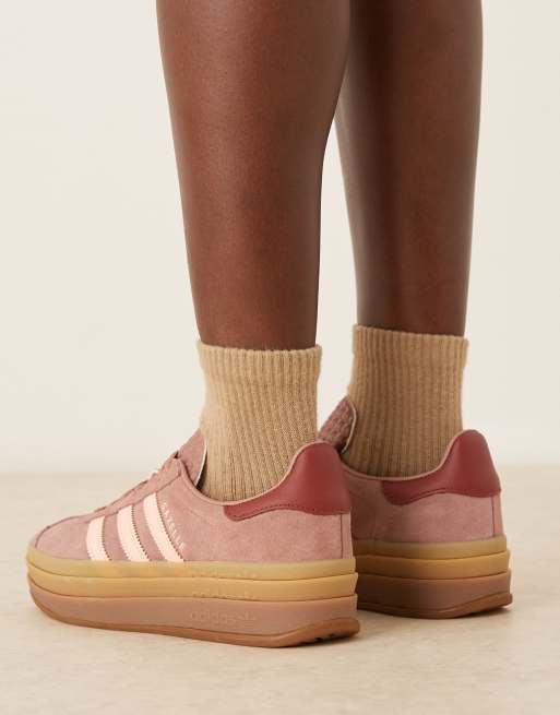 adidas Originals Gazelle Bold platform trainers in warm clay
