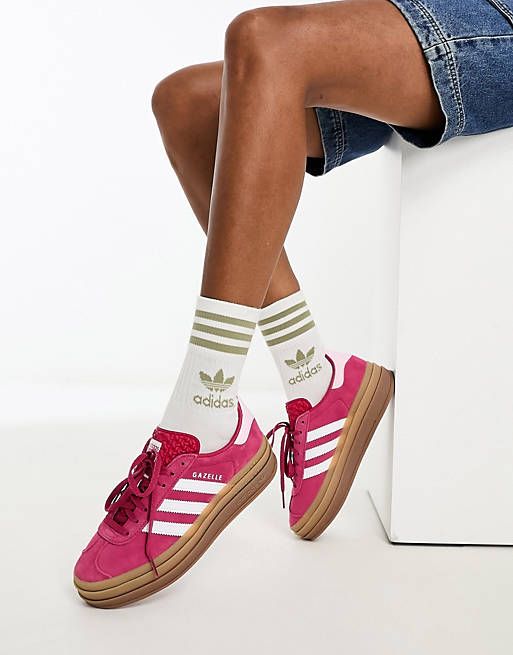adidas Originals Gazelle Bold platform trainers in wild pink with