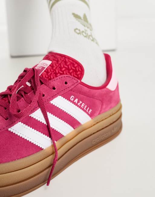 adidas Originals Gazelle Bold platform trainers in wild pink with gum sole