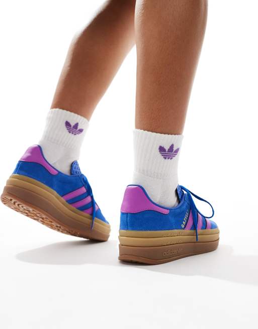 adidas Originals Gazelle Bold Sneaker in Blau mit Gummisohle